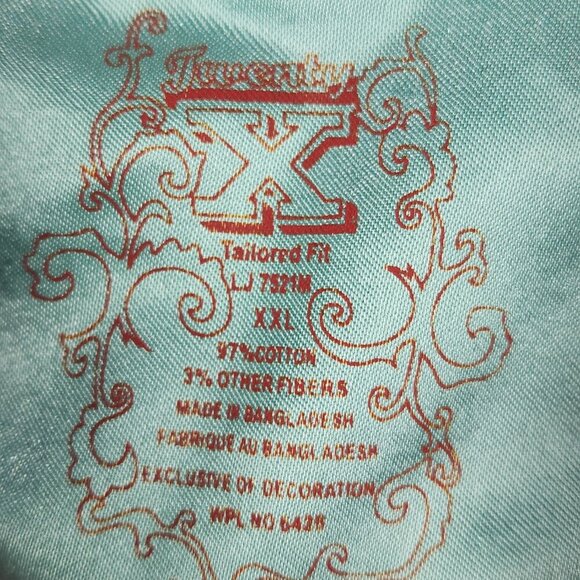 Twenty X Tailored Fit Pearl Snap Western Shirt Women's XXL Pink Plaid Bling - Picture 6 of 7